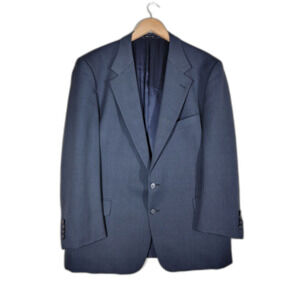 Joseph Abboud Plaid Navy Wool Sport Coat Blazer Suit Jacket - 44